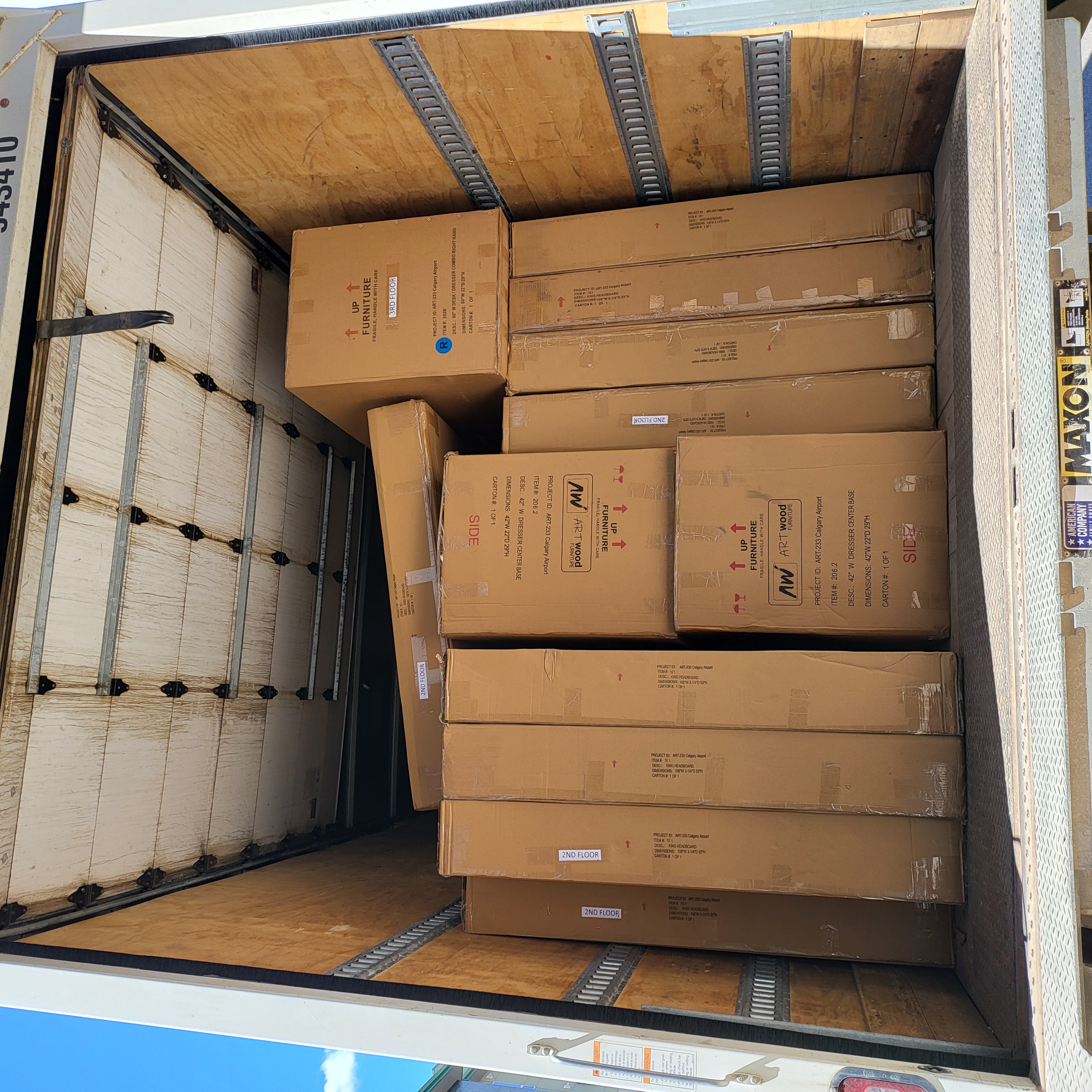 Cargo van loaded for a moving job in Calgary