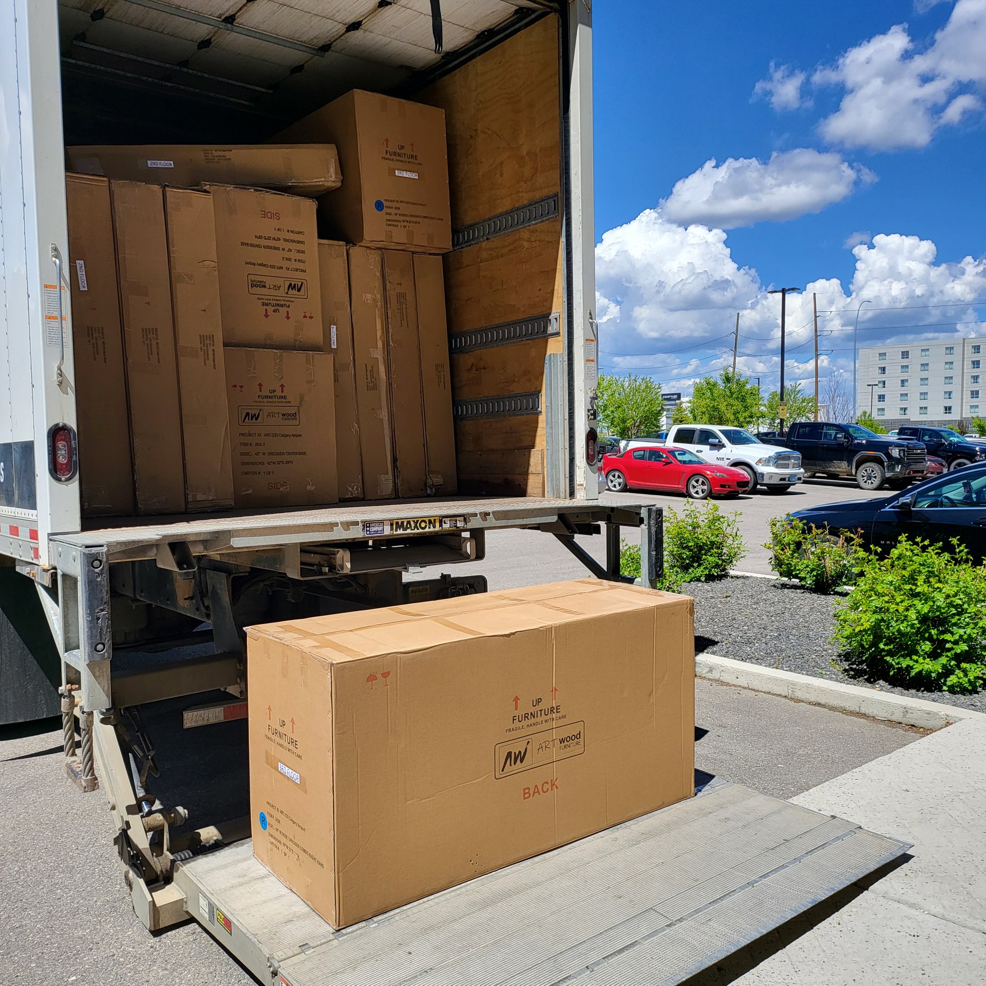 Cargo Van Logistics making a delivery in Calgary